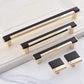 Two-Tone Rectangular Cabinet Pulls with Matching Square Knobs
