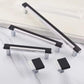 Two-Tone Rectangular Cabinet Pulls with Matching Square Knobs