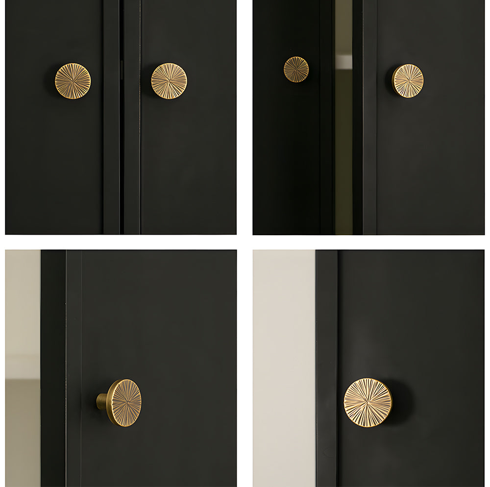 Textured Half Moon Brass Cabinet Pulls and Knobs