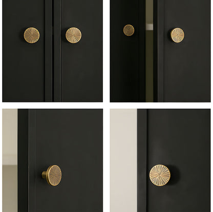 Textured Half Moon Brass Cabinet Pulls and Knobs