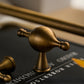 French Retro Turned Brass Cabinet Pulls and Knobs