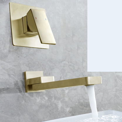 Livorno Modern Wall-Mounted Single-Handle Bathroom Sink Faucet with Square Spout