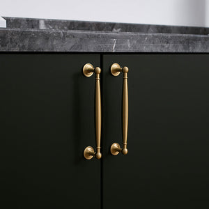 Brushed Brass Round Bar Cabinet Pulls and Knobs
