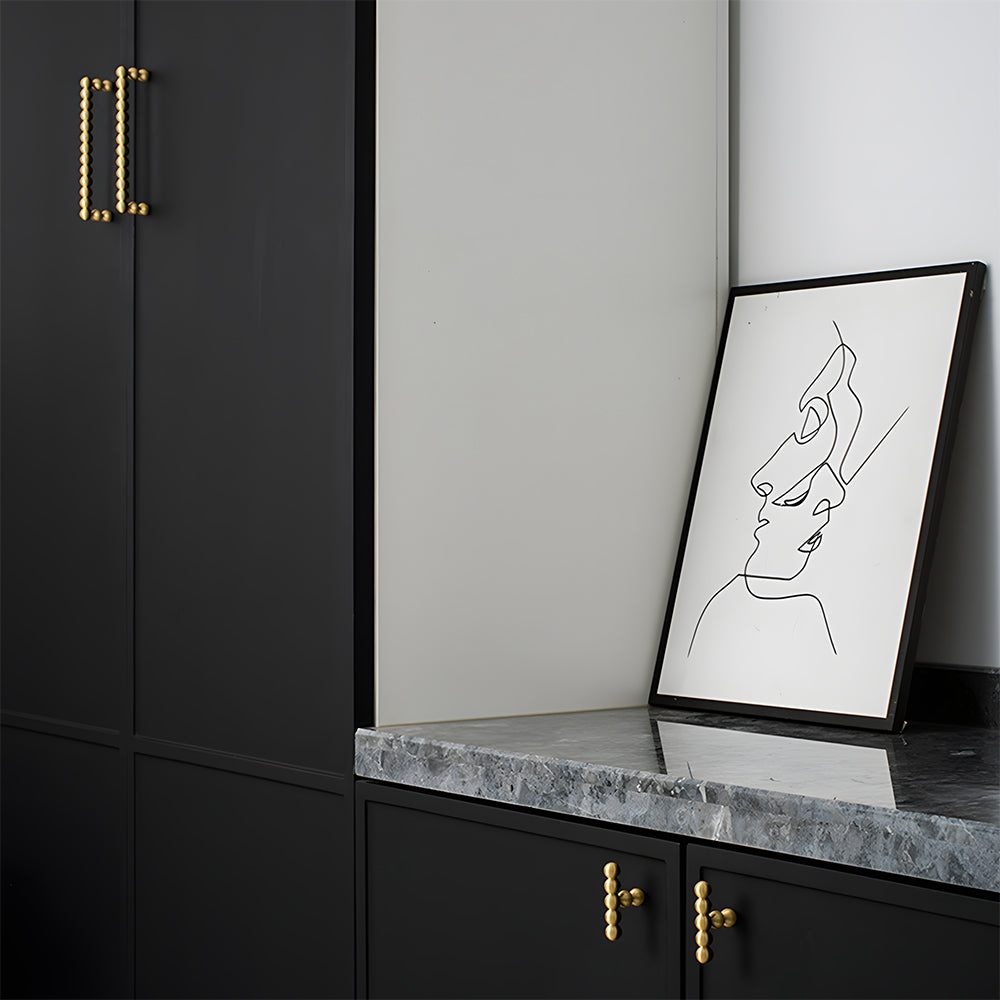 Beaded Brass Cabinet Pulls and Knobs