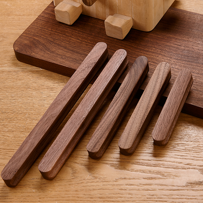 Wood Grain Cabinet Pulls and Drawer Handles, Burlywood / Coffee