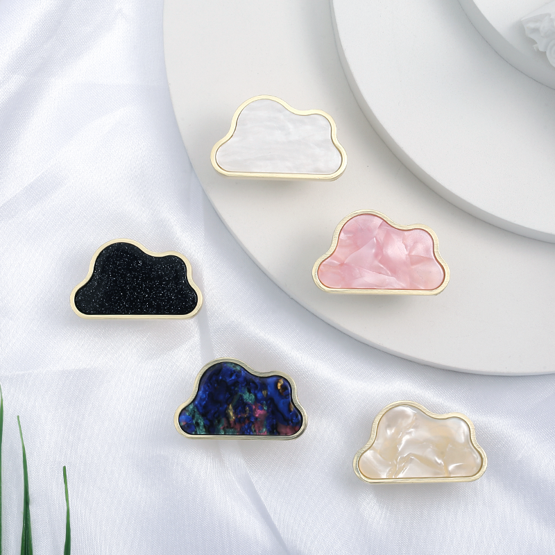 Cloud-Shaped Cabinet Knobs with Colored Insets