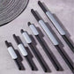 Two-Tone Grooved Aluminum Cabinet Pulls and Door Handles