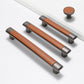 Retro Brown Leather Drawer Pulls