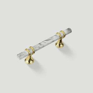 Marble Pattern T-Bar Cabinet Pulls with Gold Feet