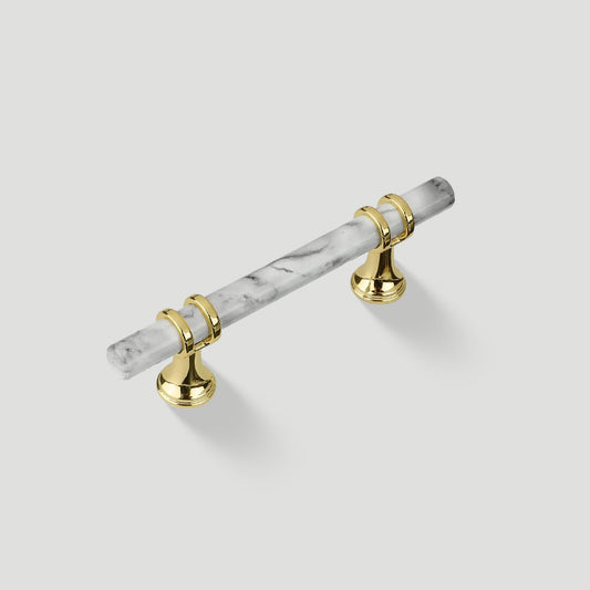 Marble Pattern T-Bar Cabinet Pulls with Gold Feet