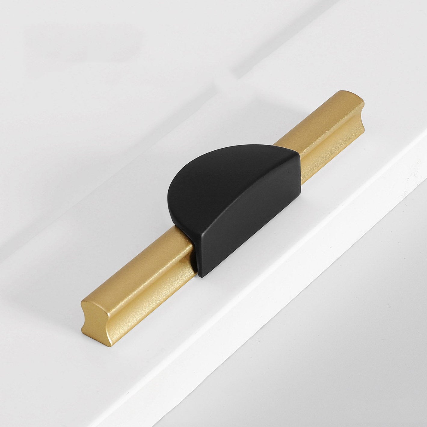 Gold / Black Half Moon Cabinet Pulls and Drawer Handles