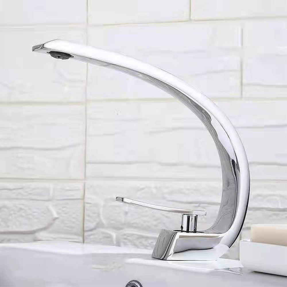 Cadenza Modern Crescent Waterfall Single-Handle Bathroom Sink Faucet