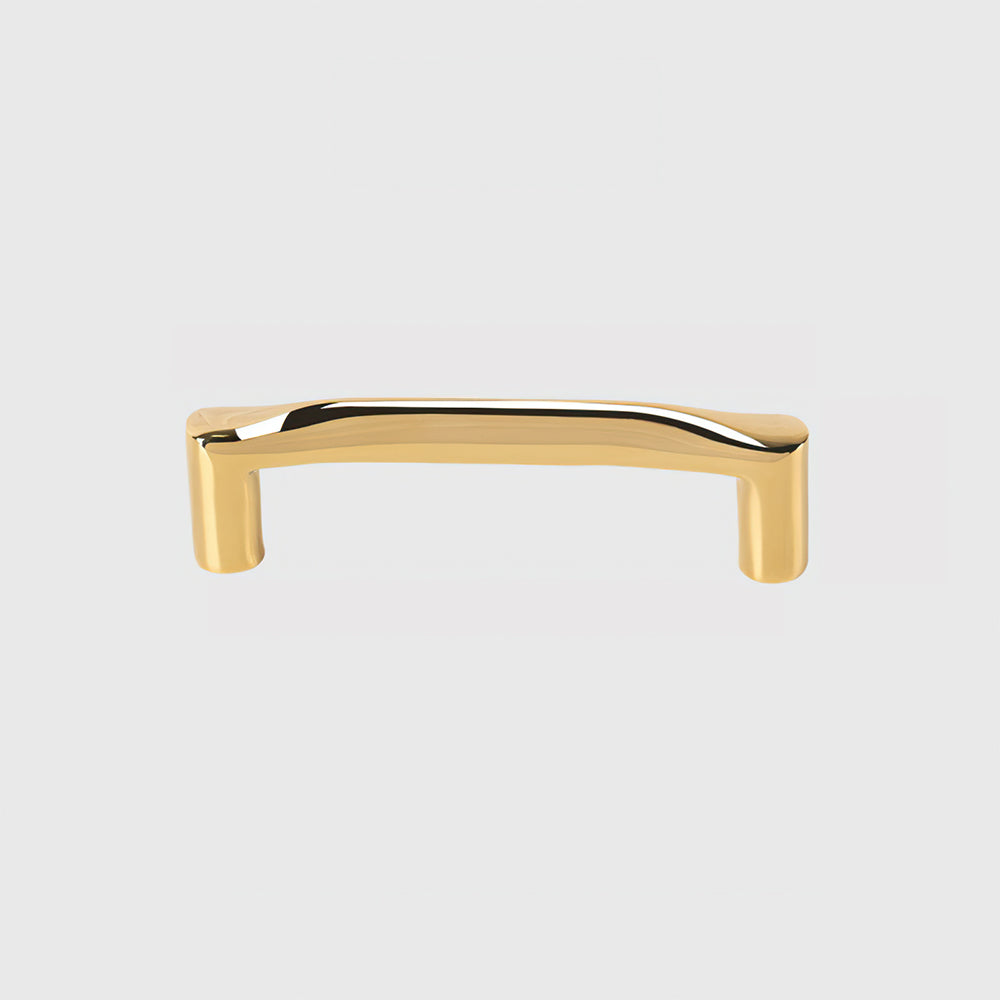 Curved Brass Cabinet Pulls in Gold and Black