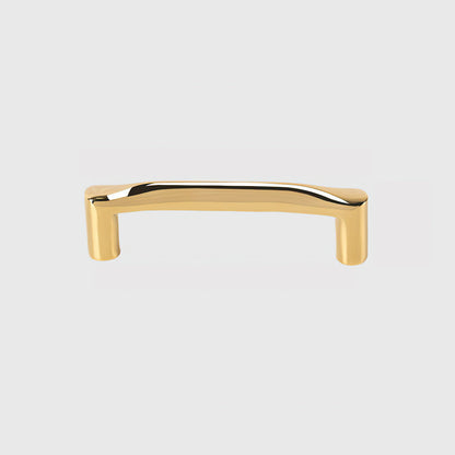 Curved Brass Cabinet Pulls in Gold and Black