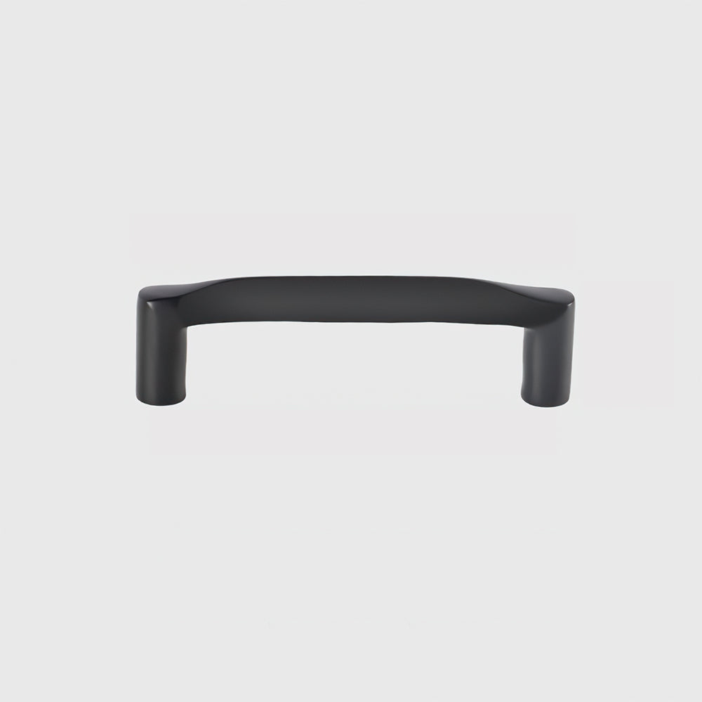 Curved Brass Cabinet Pulls in Gold and Black