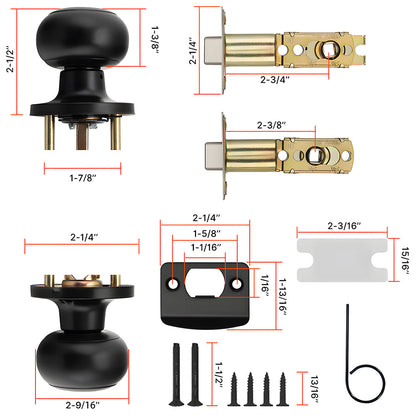 Round Interior Door Knobs with Dummy, Passage and Privacy Options
