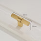 Gold Knurled Solid Brass Round Bar Cabinet Pulls with T-Bar Knob Option