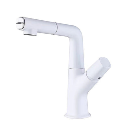 Aquion Single Hole Height Adjustable Pull Out Bathroom Sink Faucet with Dual Spray Modes