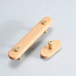 Beech Finish Wood Drawer Pulls with Copper Accents