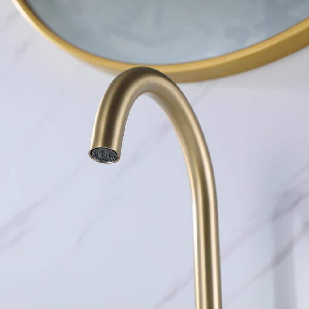 Axion Minimalist Tall-Arc Two-Handle 3-Hole Widespread Bathroom Sink Faucet