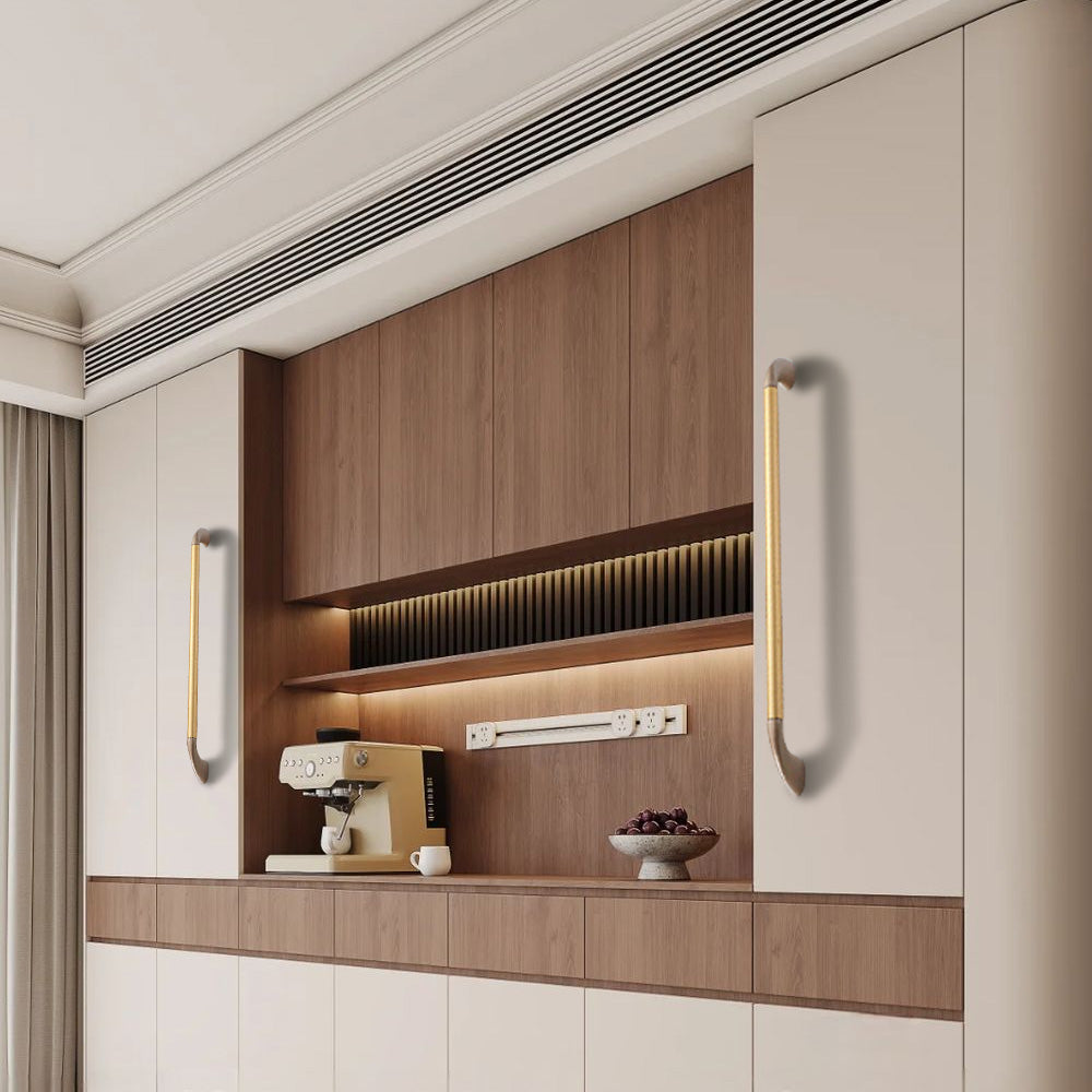 Round Bar Cabinet Pulls with Curved Tapered Feet