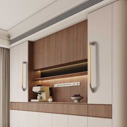 Round Bar Cabinet Pulls with Curved Tapered Feet