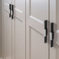 Two-Tone Grooved Aluminum Cabinet Pulls and Door Handles