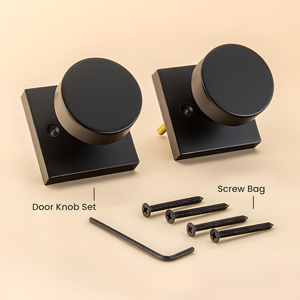 Heavy Duty Square Door Knobs for Closet, Hallway and Bathroom Doors