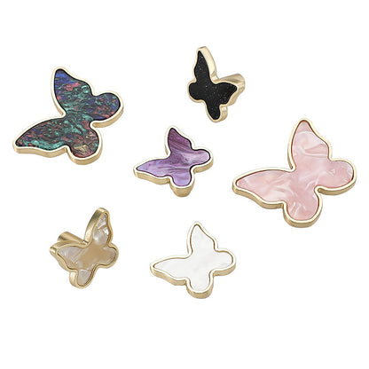 Butterfly Cabinet Knobs with Colored Insets