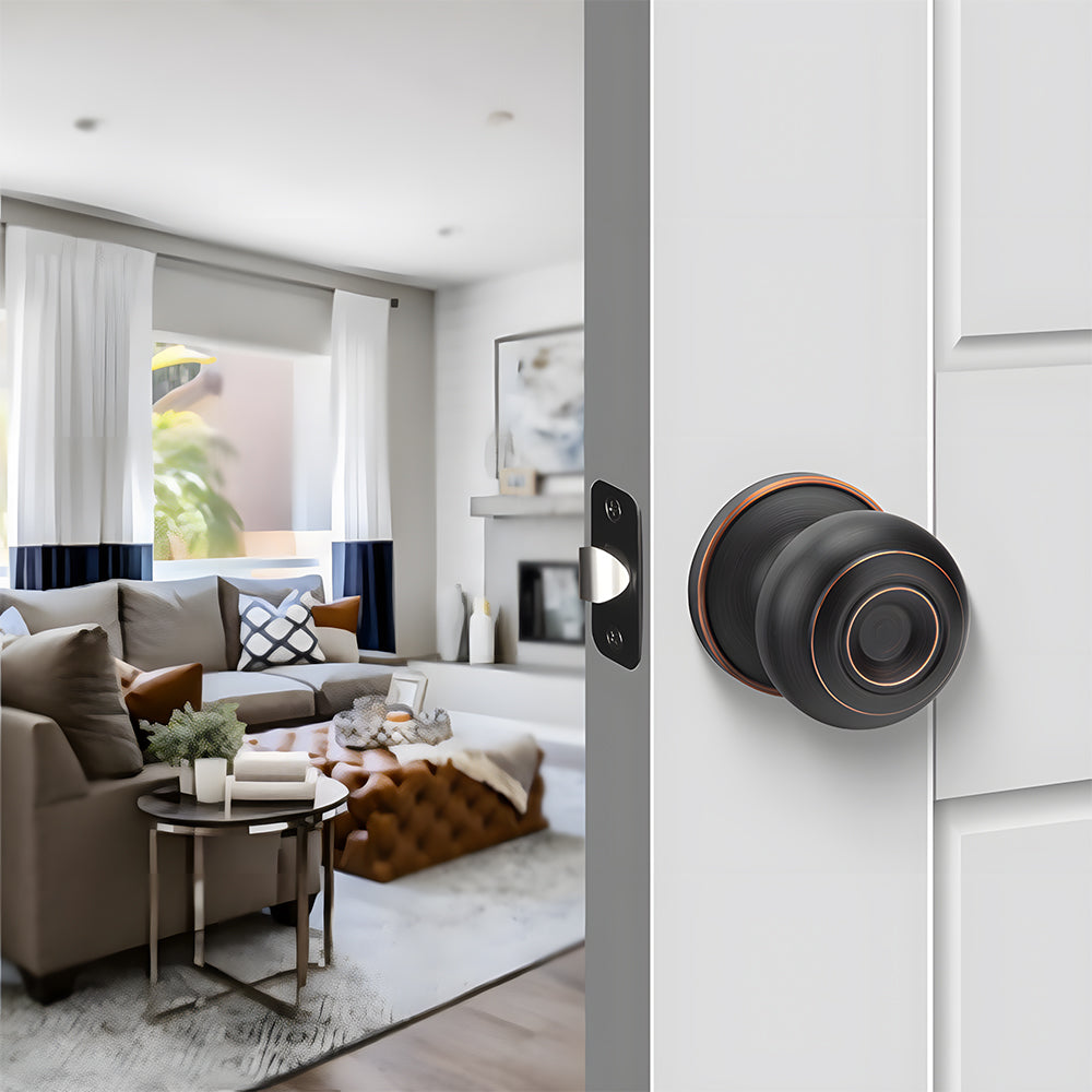 Round Interior Door Knobs with Dummy, Passage and Privacy Options