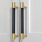 Colorful Leather and Brass Cabinet Pulls and Knobs