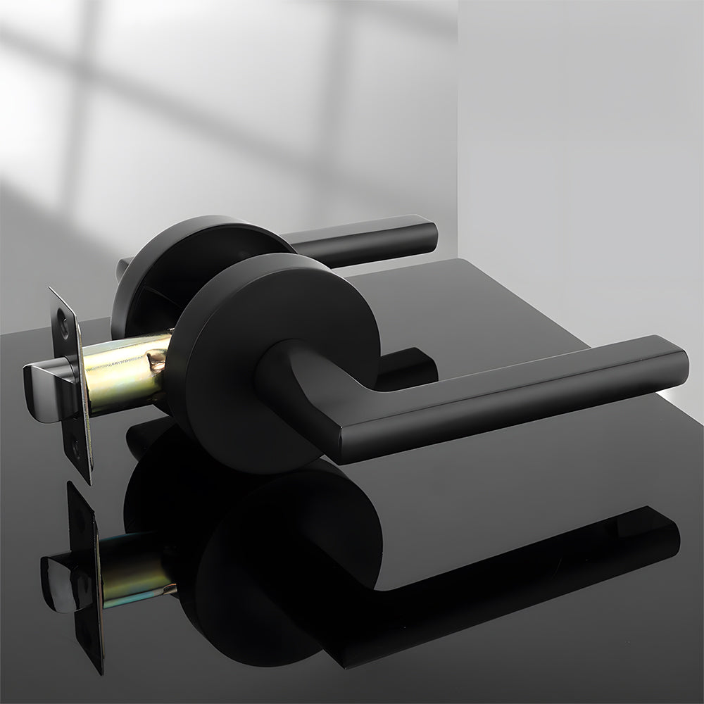 Round Interior Door Lever Handles for Bedroom and Bathroom Doors