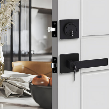 Keyed Entry Door Handle and Deadbolt Set for Exterior Doors