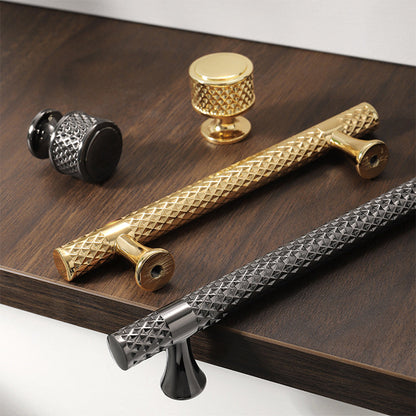 Shiny Modern Zinc Alloy Titanium Gold Black Door Pulls