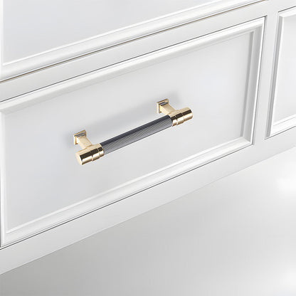 Two-Tone Ribbed Aluminum Alloy Cabinet and Drawer Pulls