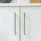 Two-Tone Round Bar Cabinet Handles with Brass Feet
