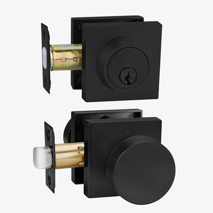 Keyed Entry Door Knob and Deadbolt Set for Exterior Doors