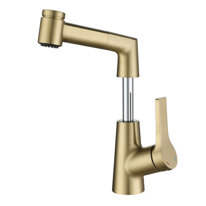 Valenza Modern Height-Adjustable Pull-Out Bathroom Sink Faucet with Dual Spray Modes