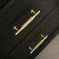 Ribbed Solid Brass Cabinet Pulls and Matching Knobs