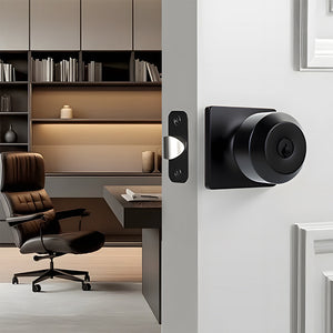 Matte Black Round Privacy Door Knob for Bedroom and Bathroom Doors