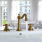 Antique Brass Dual Cross Handles Widespread 3 Hole Bathroom Faucet