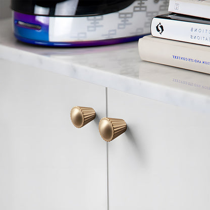 French Gold Ribbed Cabinet Pulls and Knobs for Wardrobes