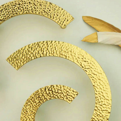 Textured Gold Brass Half Moon Cabinet Pulls