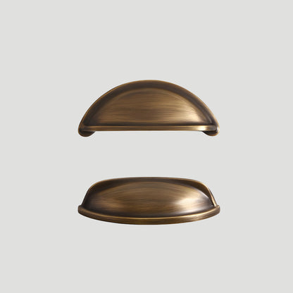 Vintage Shell Solid Brass Bin Cup Pulls for Drawers