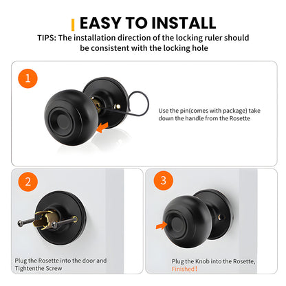Round Interior Door Knobs with Dummy, Passage and Privacy Options