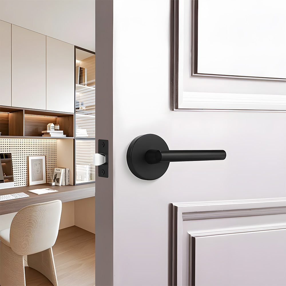 Gold and Black Interior Door Lever Handles for Bedroom and Hallway Doors