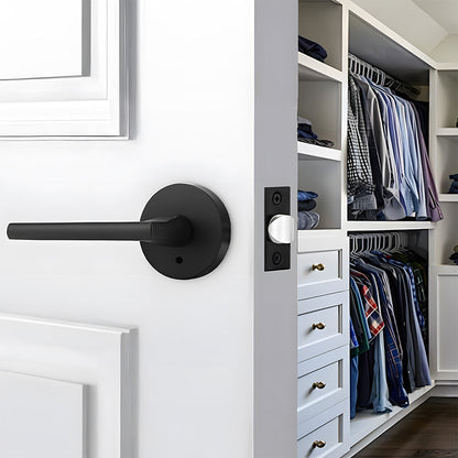 Round Interior Door Lever Handles for Bedroom and Bathroom Doors