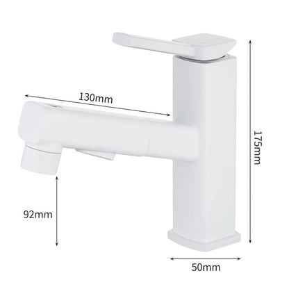 Tavik Modern Square Dual-Mode Pull-Out Bathroom Sink Faucet