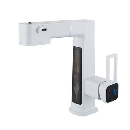 Corven Modern Pull-Out Bathroom Sink Faucet with 360° Swivel Spout and LED Temperature Display