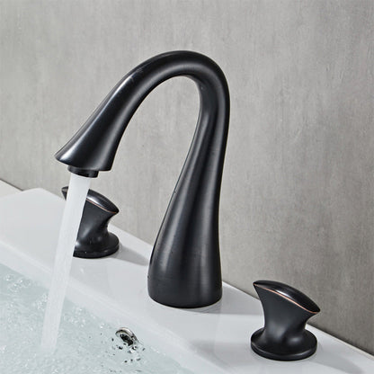 Fluxa Minimalist 3 Hole 2 Handle Bathroom Sink Faucet